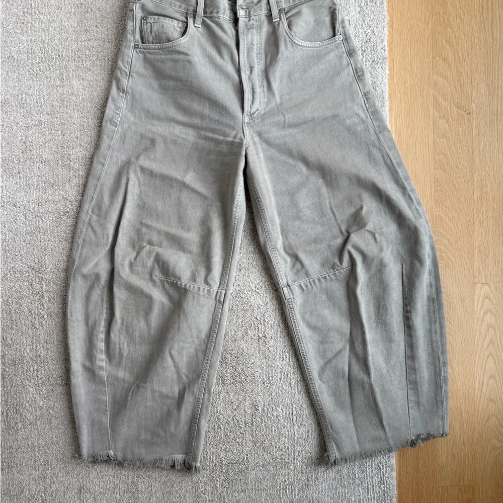 Wide Leg citizens of humanity Raw Hem Gray Jeans